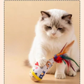 Product image of Wooden Wobble Feather Cat Toy - Pets Villa. 