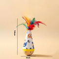 Size image of Wooden Wobble Feather Cat Toy - Pets Villa. 