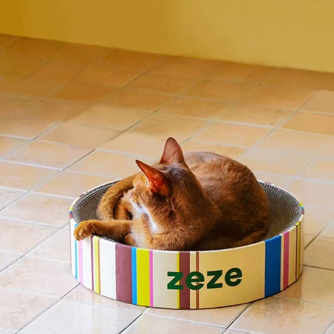 Striped Pattern variant image of ZEZE Basics Crater Scratcher - Pets Villa. 