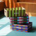 Front image of ZEZE Checkered Cardboard Cat Scratcher Box - Pets Villa.