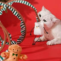 Close up image of ZEZE Christmas Circle Cat Tunnel - Pets Villa. 