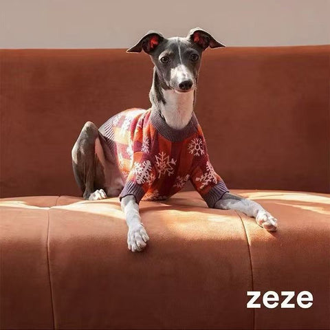 Front image of ZEZE Christmas Snowflake Pet Knitwear - Pets Villa. 