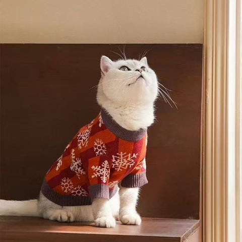 Product image of ZEZE Christmas Snowflake Pet Knitwear - Pets Villa. 