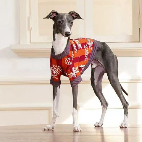 Image of a dog wearing ZEZE Christmas Snowflake Pet Knitwear - Pets Villa.