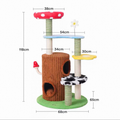 Size image of ZEZE Deluxe 3-in-1 Mushroom Multifunction Cat Tree -Pets Villa. 