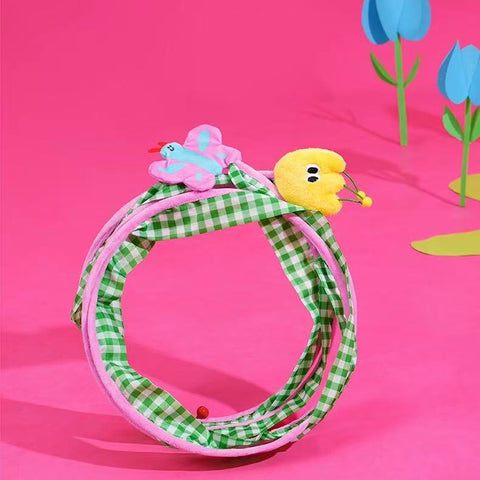 Image of ZEZE Funny Spring Tunnel Toy folded - Pets Villa.
