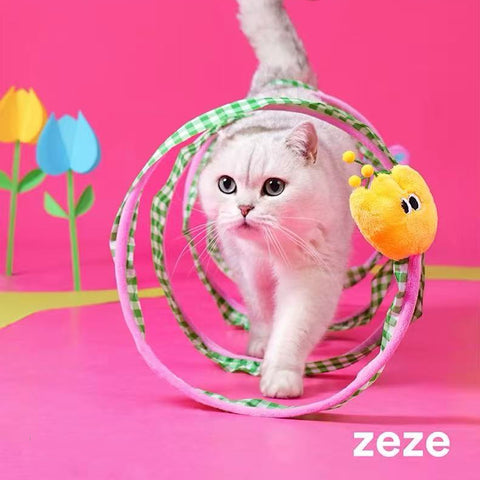 Front image of ZEZE Funny Spring Tunnel Toy - Pets Villa.