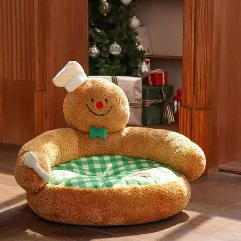 Stand alone image of ZEZE Gingerbread Hug Pet Sofa Bed  - Pets Villa. 