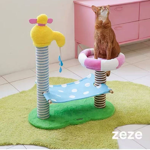 Front image of ZEZE Holiday Bath Cat Platform - Pets Villa. 