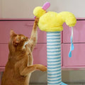 Image of a ginger cat playing with ZEZE Holiday Bath Cat Platform - Pets Villa. 