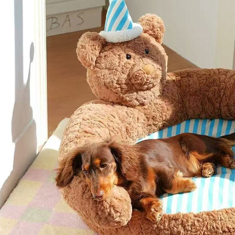 Image of a dog on ZEZE Lovely Bear Sofa Bed - Pets Villa. 