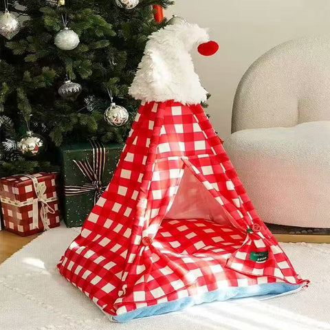 Product image of ZEZE Red Christmas Pet Tent  - Pets Villa. 