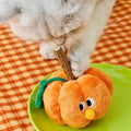 Close up image of ZEZE Silvervine Stick and Crinkle Paper Pumpkin Cat Toy - Pets Villa. 