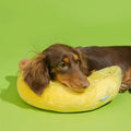 Dog laying on ZEZE Softer Banana Pet Pillow - Pets Villa.