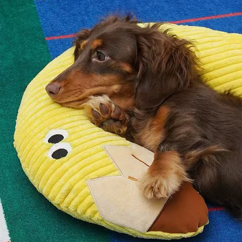 Close up image of a dog on ZEZE Softer Pencil Pet Pillow - Pets Villa. 
