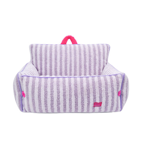Product image of ZEZE Striped Plush Pet Sofa Bed - Pets Villa. 