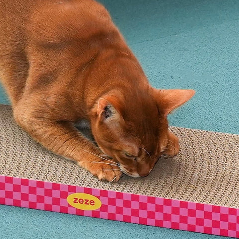 Image of cat scratching ZEZE Sweetheart Cardboard Scratch Board - Pets Villa.
