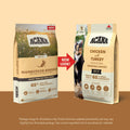 Bag of ACANA Homestead Harvest natural cat food with wholesome ingredients