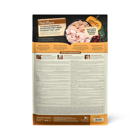 back view of ACANA Wild Prairie Cat dry food bag – 1.8kg high-protein formula