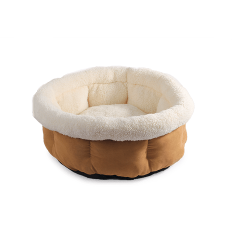 ALL FOR PAWS Lamb Cuddle Bed Tan - Pets Villa