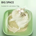 Cream-colored AMEIFU cat litter tray with 24cm high walls and included litter scoop