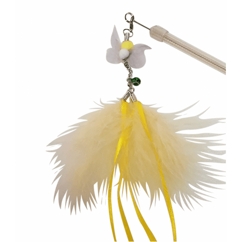 AMY&CAROL Peachy Yellow Butterfly Retractable Cat Teaser - Pets Villa
