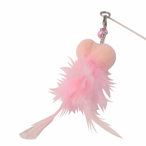 AMY&CAROL Pink and Purple Golden Fish Retractable Cat Teaser - Pets Villa