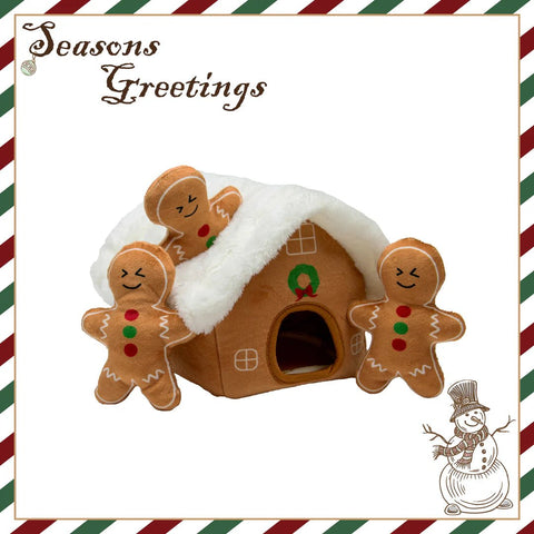 ANCOL Gingerbread House with 2 Gingerbread Plush Toy - Pets Villa