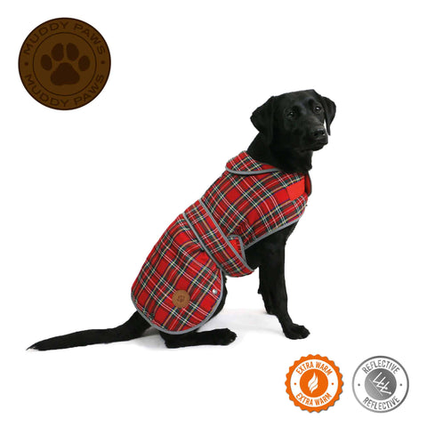 ANCOL Muddy Paws Red Tartan Dog Coat - Pets Villa