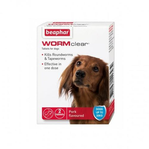 (Best Before 02/24) BEAPHAR WORMclear Dog for Dogs up to 20kg (2Tabs) - Pets Villa