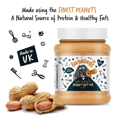 BUGALUGS 100% Natural Peanut Butter for Dogs 340g - Pets Villa