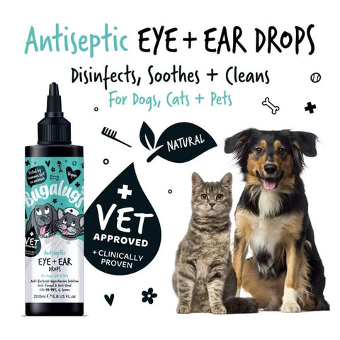 BUGALUGS Antiseptic Ear & Eye Drop 200ml For Dogs and Cats - Pets Villa