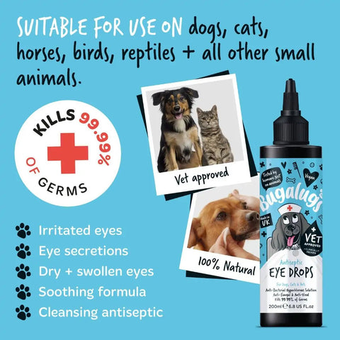 BUGALUGS Antiseptic Eye Drops 200ml - Pets Villa