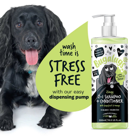 BUGALUGS Dog Zingy 2 in 1 Shampoo + Conditioner Grapefruit and Orange - Pets Villa