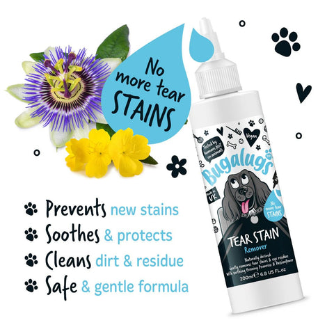 BUGALUGS Tear Stain Remover Solution for Dogs 200ml - Pets Villa