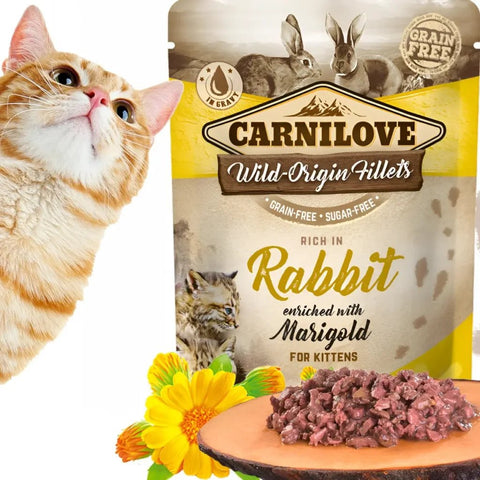 CARNILOVE Cat Pouch For Kitten Rabbit with Marigold - Pets Villa