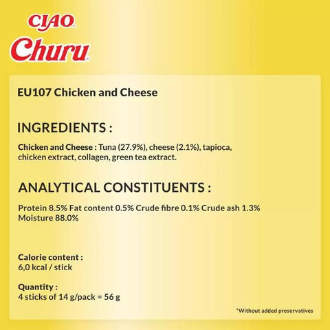 CHURU Cat Chicken with Cheese Recipe 4x14g - Pets Villa