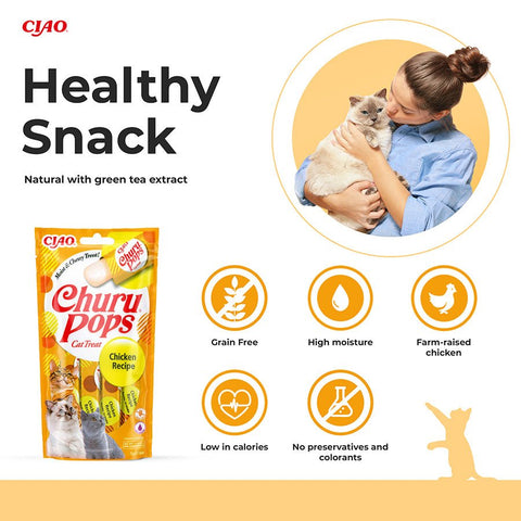CHURU Pops Cat Treat Chicken Recipe 4x15g - Pets Villa