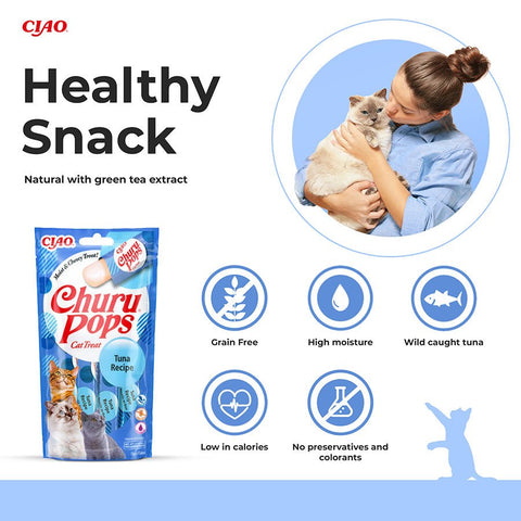 CHURU Pops Cat Treat Tuna Recipe 4x15g - Pets Villa