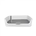 Indoor dog potty tray with removable pee post and pad lock system to prevent movement