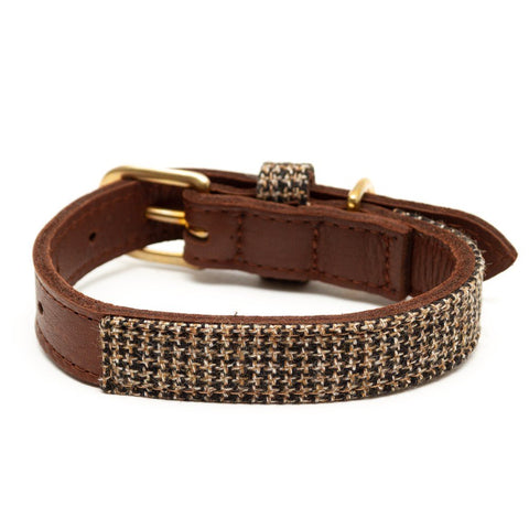 GREAT & SMALL Hawkhurst Leather Dog Collar Tweed - Pets Villa