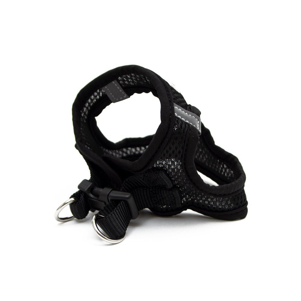 GREAT SMALL Little Lively Black Mesh Dog Harness with Velcro