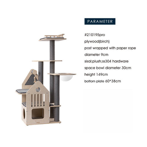 HONEYPOT CAT Solid Wood Cat Tree 210195pro - Pets Villa