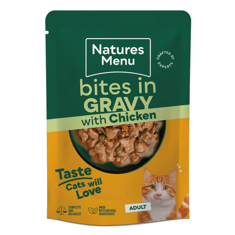 NATURES MENU Cat Bites in Gravy Variety Multipack 12x85g - Pets Villa