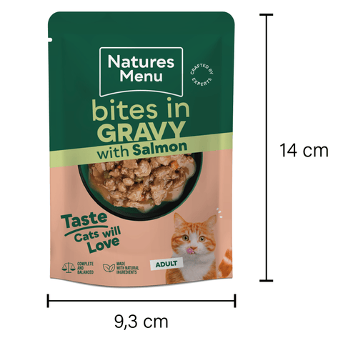 NATURES MENU Cat Bites in Gravy with Salmon - Pets Villa