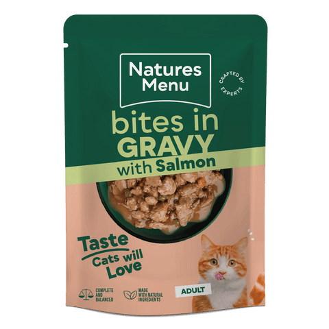 NATURES MENU Cat Bites in Gravy with Salmon - Pets Villa
