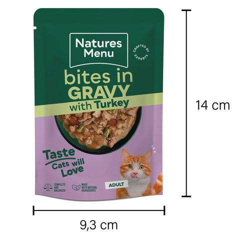 NATURES MENU Cat Bites in Gravy with Turkey - Pets Villa