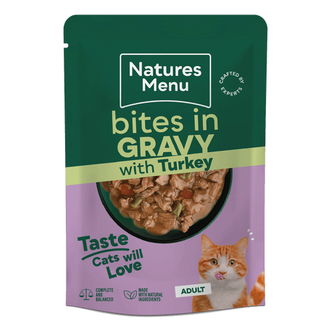 NATURES MENU Cat Bites in Gravy with Turkey - Pets Villa