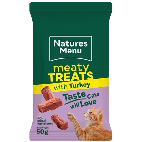 NATURES MENU Cat Meaty Treats with Turkey 50g - Pets Villa