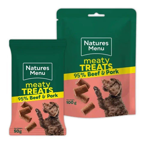 NATURES MENU Dog Meaty Treats Beef and Pork - Pets Villa